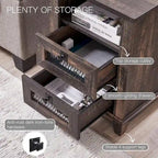 Farmhouse Nightstand with Charging Station, Table, Side Table
