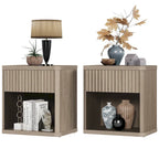 2 Nightstand with 1 Drawer and Storage