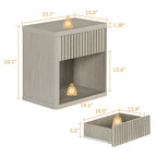2 Nightstand with 1 Drawer and Storage