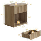 2 Nightstand with 1 Drawer and Storage