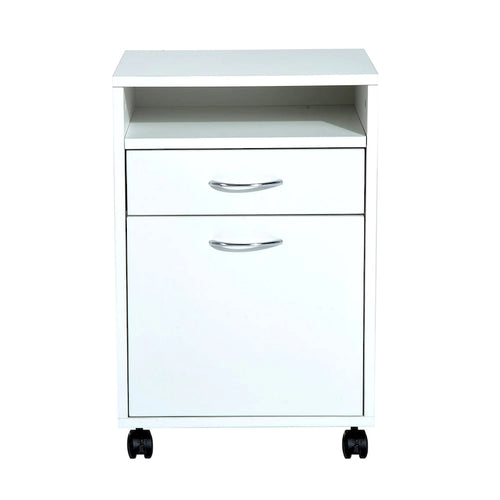 24 Mobile Printer Cart with 2 Drawers, White