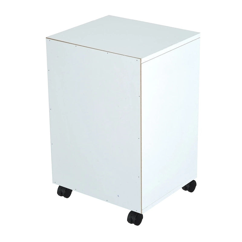 24 Mobile Printer Cart with 2 Drawers, White