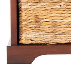 Brown Storage Basket Bench - 33.5 x 16.1 x 19.9 - 34Wx16Dx20H