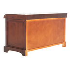 Brown Storage Basket Bench - 33.5 x 16.1 x 19.9 - 34Wx16Dx20H