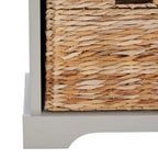 Brown Storage Basket Bench - 33.5 x 16.1 x 19.9 - 34Wx16Dx20H