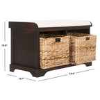 Brown Storage Basket Bench - 33.5 x 16.1 x 19.9 - 34Wx16Dx20H