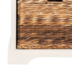 Brown Storage Basket Bench - 33.5 x 16.1 x 19.9 - 34Wx16Dx20H