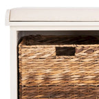 Brown Storage Basket Bench - 33.5 x 16.1 x 19.9 - 34Wx16Dx20H