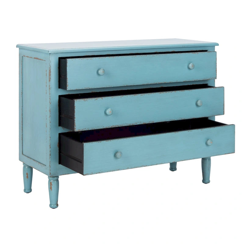 Blue 3-Drawer Storage Chest
