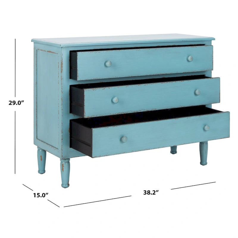 Blue 3-Drawer Storage Chest