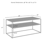 Coffee Table - 38 W x 18 D x 17 H
