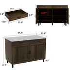 Kitchen Island - and Your Space Buffet Table - 47.2X23.6X33.5
