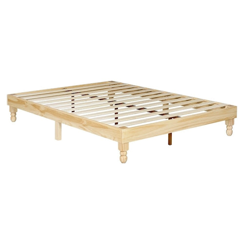 12 Inch Wood Bed Style,Natural Finish