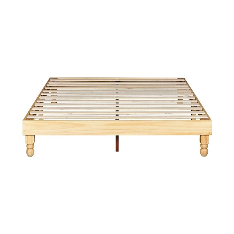 12 Inch Wood Bed Style,Natural Finish