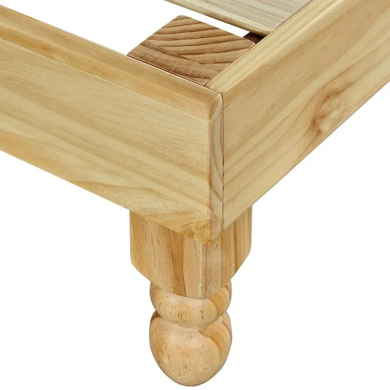 12 Inch Wood Bed Style,Natural Finish