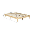 12 Inch Wood Bed Style,Natural Finish