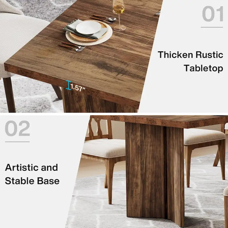 63 Inches Kitchen Dinner Table for Dining Room