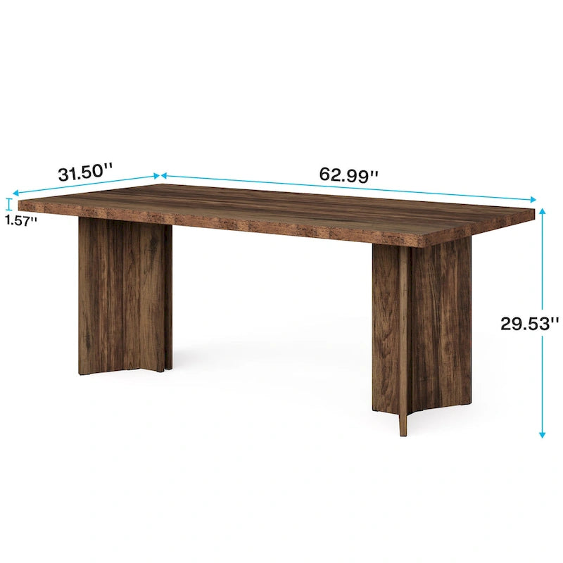 63 Inches Kitchen Dinner Table for Dining Room