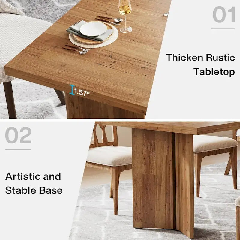63 Inches Kitchen Dinner Table for Dining Room