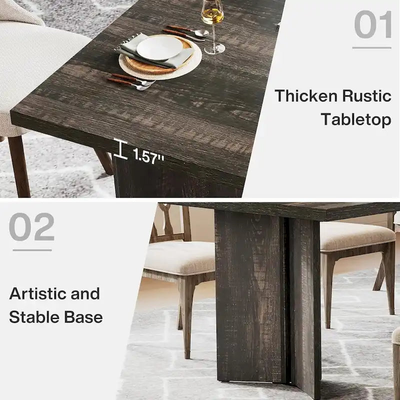 63 Inches Kitchen Dinner Table for Dining Room