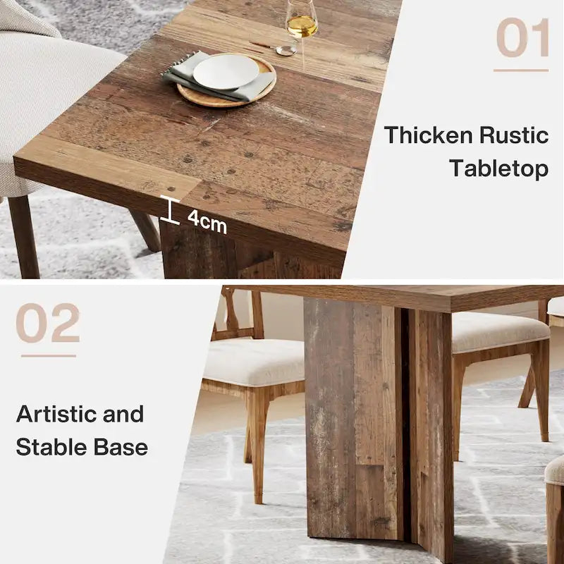 63 Inches Kitchen Dinner Table for Dining Room