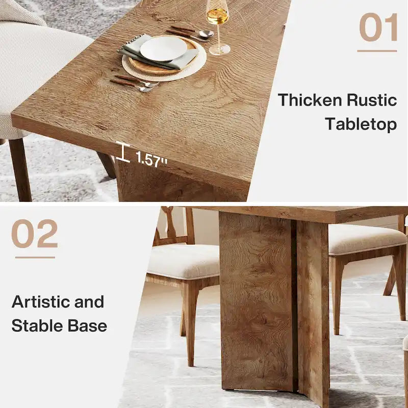 63 Inches Kitchen Dinner Table for Dining Room