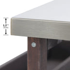 Outdoor kitchen island with rolling cart and stainless top