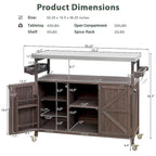 Outdoor kitchen island with rolling cart and stainless top