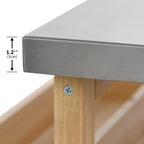 Outdoor kitchen island with rolling cart and stainless top