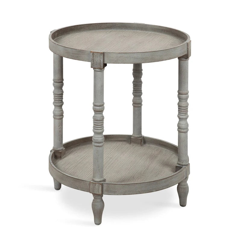 and Round Wood Side Table