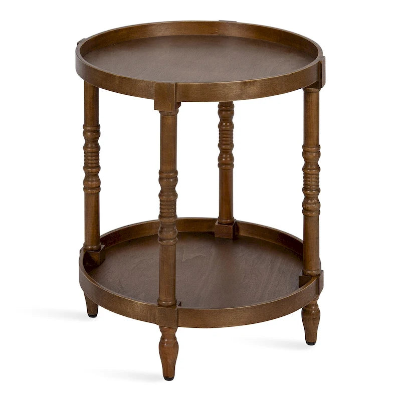 and Round Wood Side Table