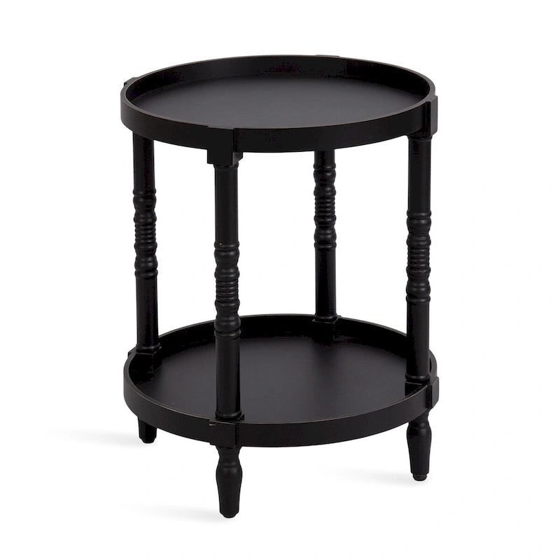 and Round Wood Side Table