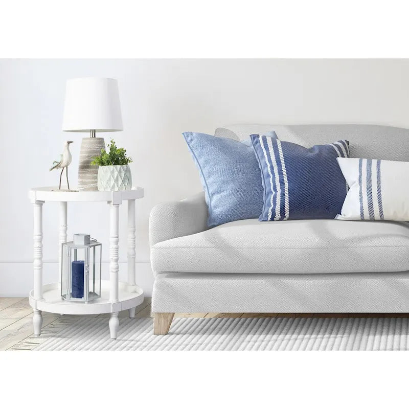 and Round Wood Side Table