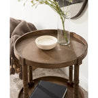 and Round Wood Side Table