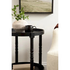 and Round Wood Side Table