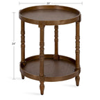 and Round Wood Side Table