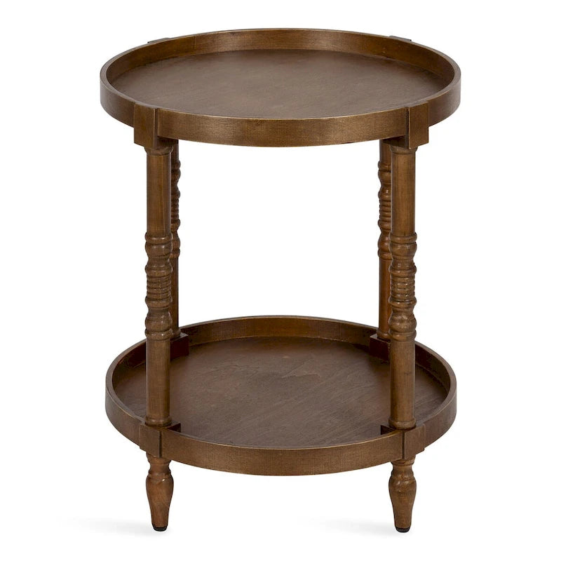 and Round Wood Side Table