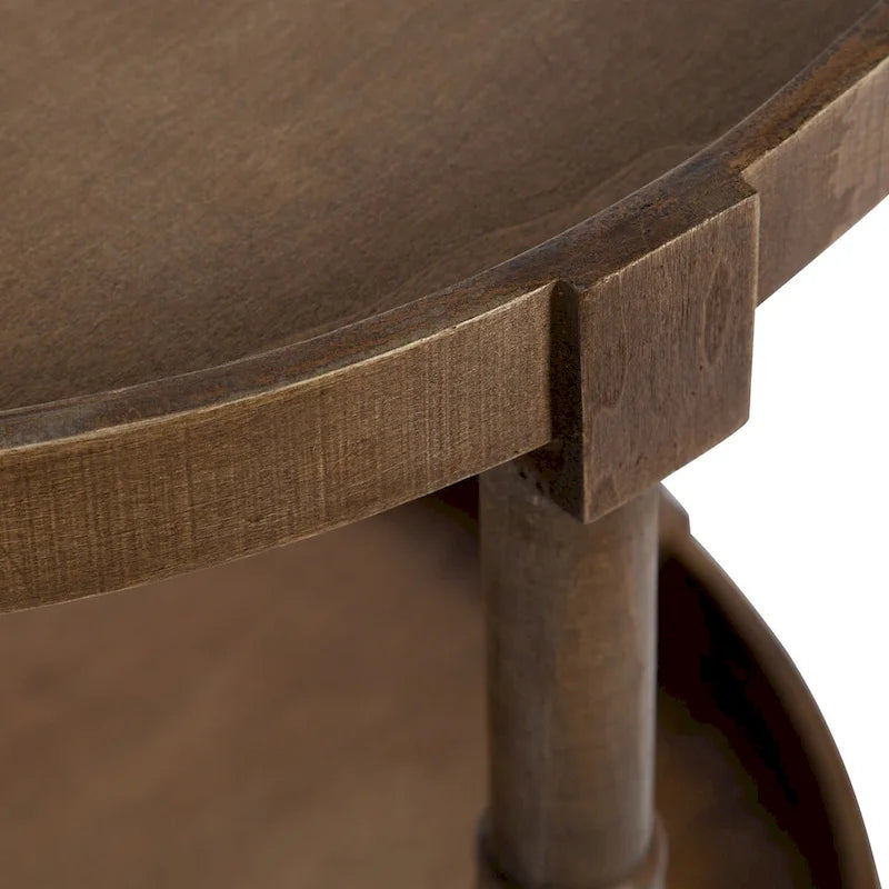 and Round Wood Side Table