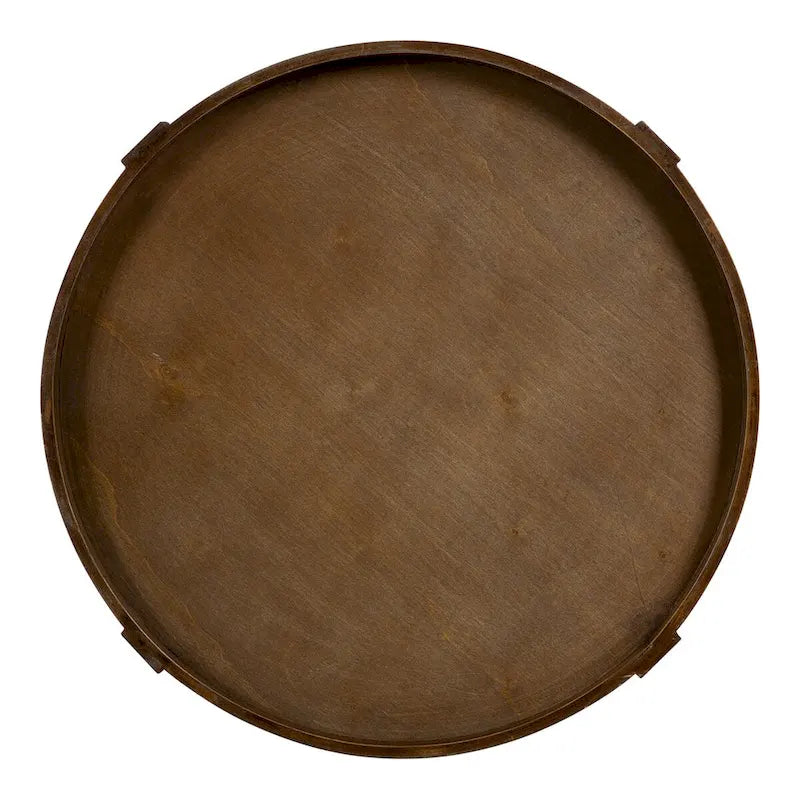 and Round Wood Side Table