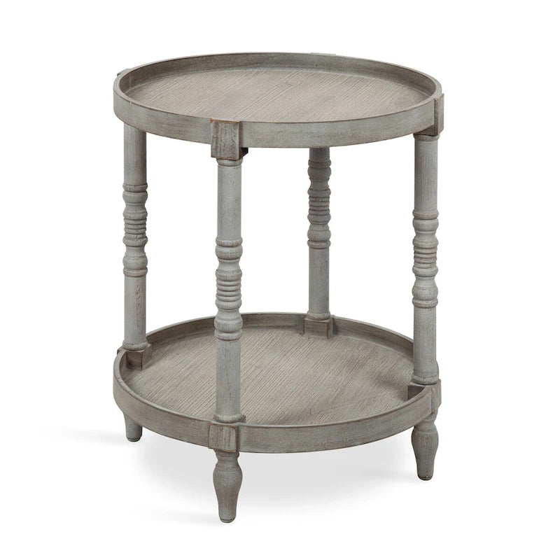 and Round Wood Side Table