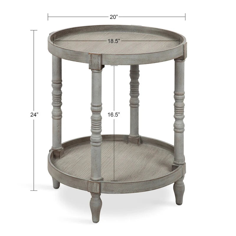 and Round Wood Side Table