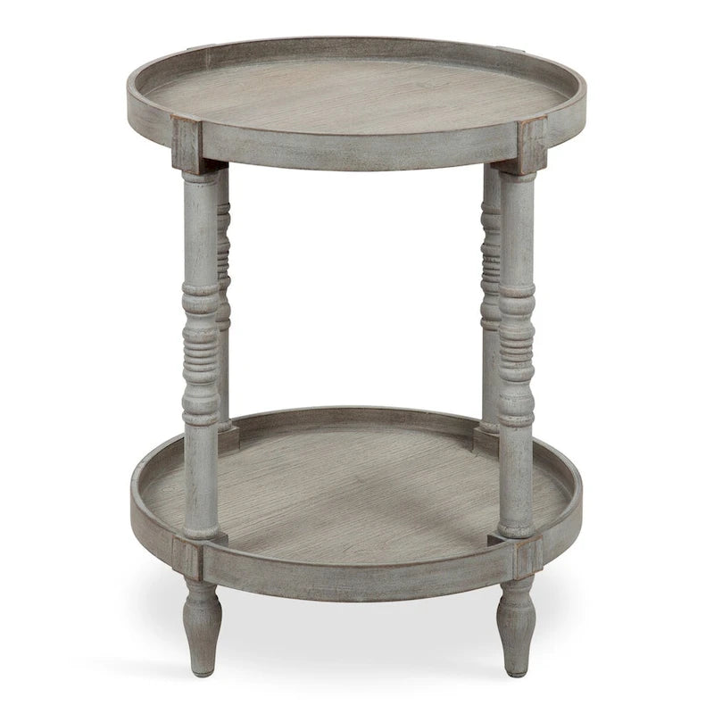 and Round Wood Side Table