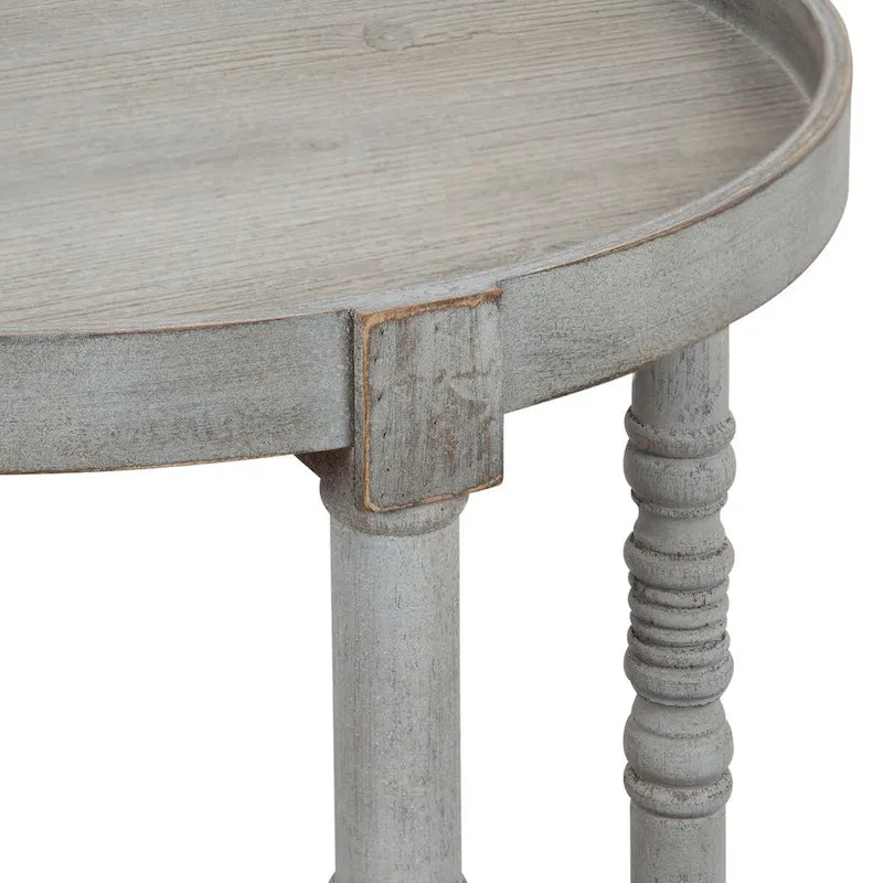 and Round Wood Side Table