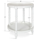 and Round Wood Side Table