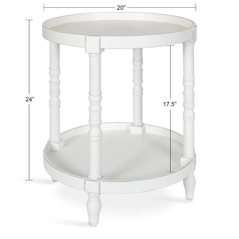 and Round Wood Side Table
