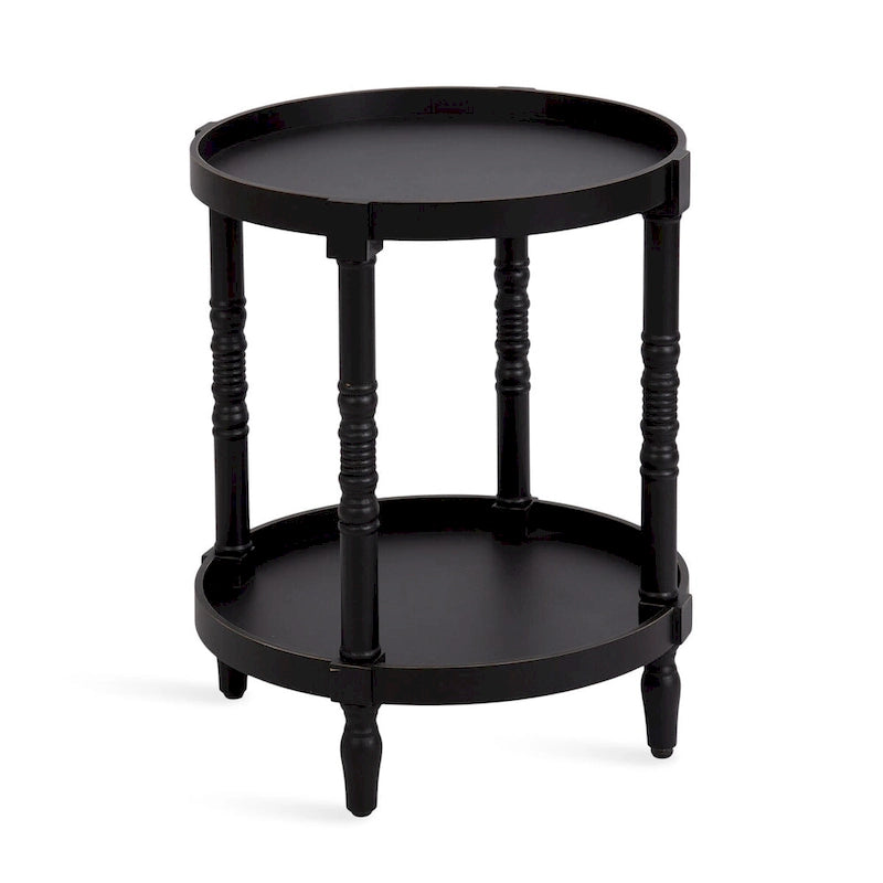 and Round Wood Side Table