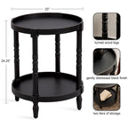 and Round Wood Side Table