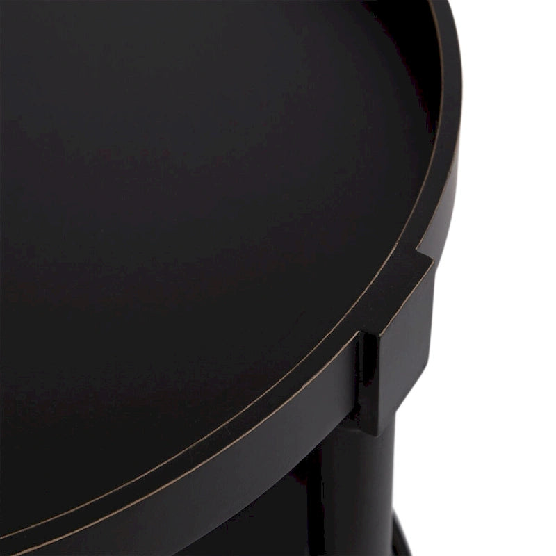 and Round Wood Side Table