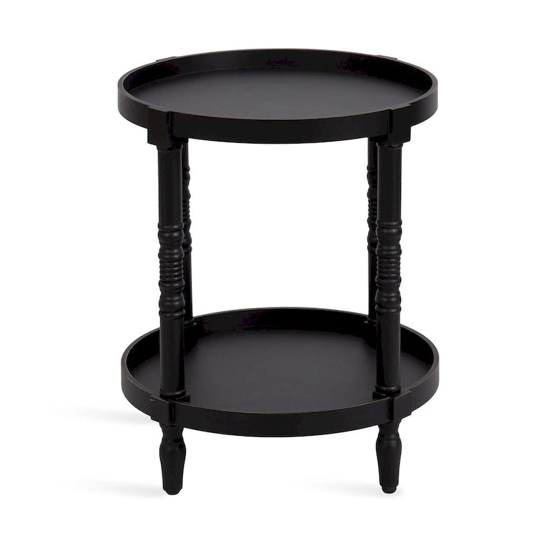 and Round Wood Side Table