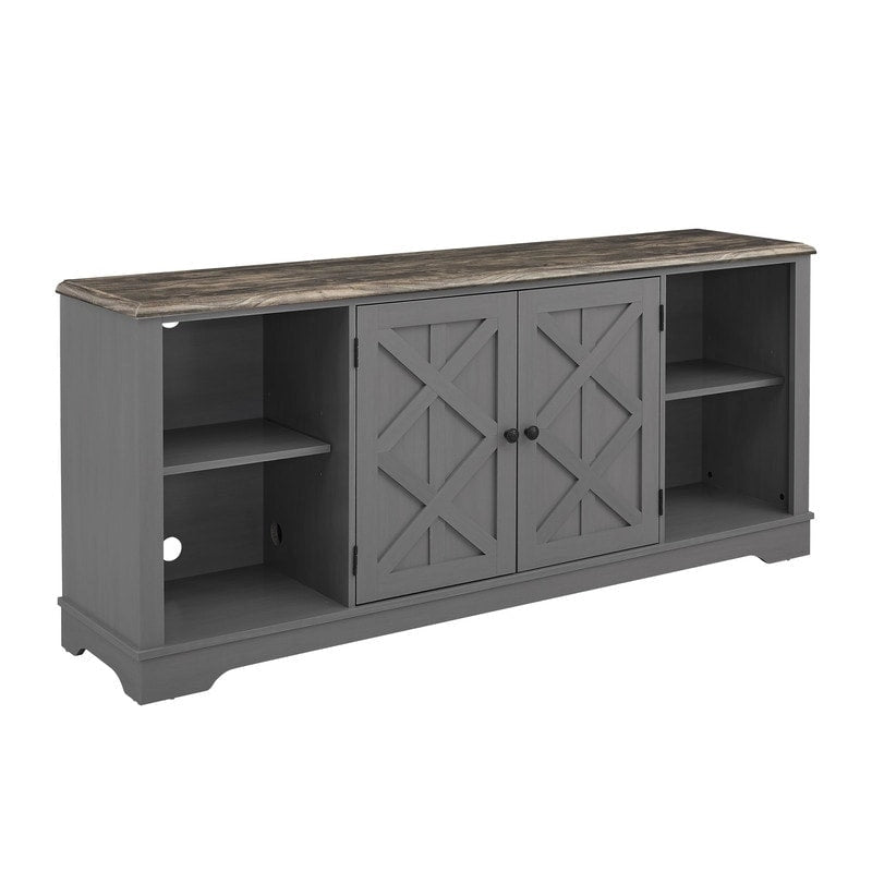 70-inch Extra-Wide Rustic TV Stand for 80 - Natural Wood Finish